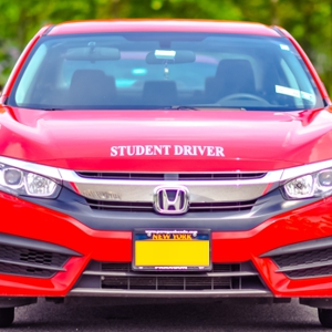 Student driver Honda car